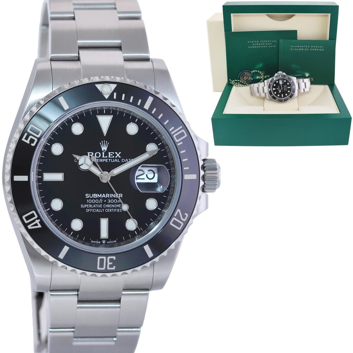MINT 2022 Rolex Submariner 41mm Black Ceramic Stainless Steel 126610LN Watch Box