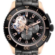 Zenith El Primero Stratos Spindrift Rose Gold Titanium Watch 86.2060.4061 Card