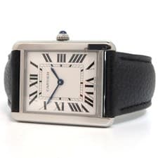 Cartier Tank Must Factory Diamond Bezel Large Silver Dial Quartz W4TA0030 4323