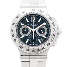 BVLGARI Diagono Professional Chronograph DP42SCH Date Black SS Men Automatic