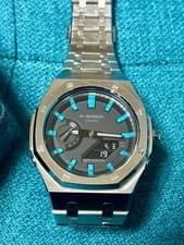 G-SHOCK GA-2100 Stainless Steel Watch Blue Accents Used G407