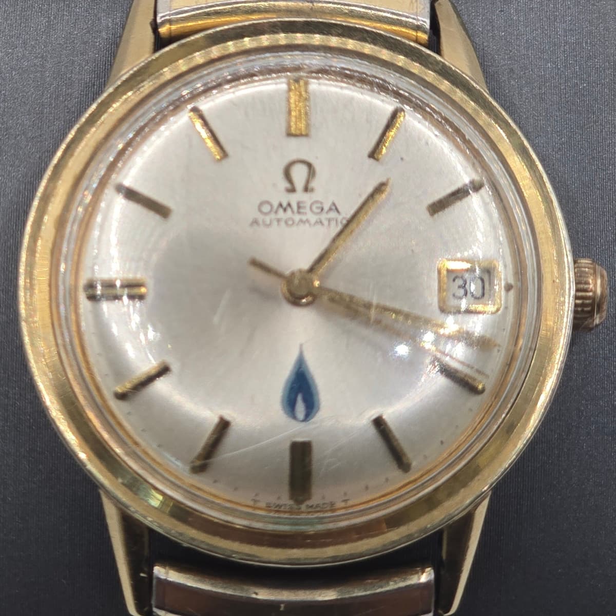 Omega Vintage Automatic Date 14K Gold Filled Watch Runs Good