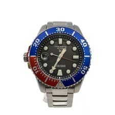 SEIKO Solar watch analog stainless steel BLK SLV SS V157-0DF0