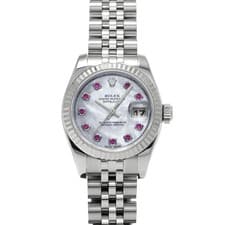 ROLEX Datejust 179174NGR White shell/Ruby WATCH 723651