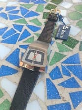 Vintage Automatic Watch Space Age Asymmetric Design Vetta 21j With Tag Nos