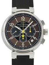 Louis Vuitton Tambour Chrono Automatic Watch Q1141 Chronograph 41mm Brown Dial