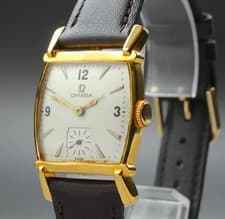 Omega Vintage Rectangular Ladies Watch Cal.302 Manual Small Second 14K GF OH