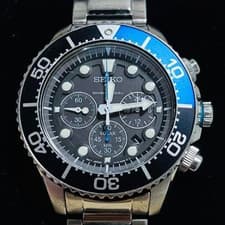 SEIKO Prospex DIVER SCUBA V175-0AD0 Solar Chronograph Watch Navy JP