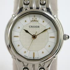 Seiko Credor Quartz SS White Gold Dial 7371-5030 Working