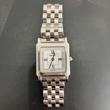 Tiffany & Co Classic Square Wristwatch Silver Stainless Steel Band Timepiece