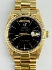Rolex Day-Date 18k Gold Black Dial 36mm Automatic Watch 18038 - 133 Grams