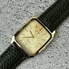 Seiko Dolce Dress Watch Vintage Gold Dial Mens Classic Timepiece For Men