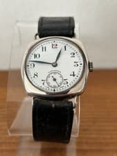 Longines Silver 16 Jewel Manual Wind Trench Watch 1936 - Arthur Baume Case - GWO