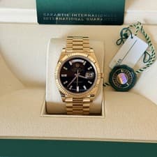 Rolex Day-Date 40 228238-0059 Yellow Gold Fluted Bezel Onyx Dial 2024