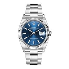 Rolex Datejust 36 Watch 36MM Blue Index Hour Markers Dial White Gold