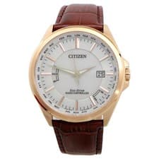 Citizen CB0253-19A Eco-Drive World Time Global Radio Controlled Leather Watch