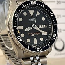 Seiko Black Boy 7S26-0020 SKX007J1 Diver Scuba 200m Automatic Mens Watch Auth