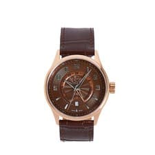 Gv2 By Gevril Men's 42305 Giromondo Brown Dial Brown Leather Date Swiss Watch