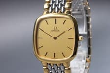 [Near MINT] OMEGA De Ville Cal.1378 30mm Gold Dial Quartz Men's Watch From JAPAN