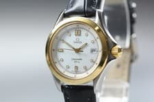 Vintage Omega Seamaster 120m 2371.20 Cal.1424 White Gold 28mm Quartz Women Watch