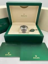 Rolex Oyster Perpetual Datejust Blue Dial Smooth Bezel Bracelet Box & Papers