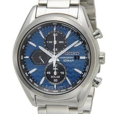 Seiko SSC801P1 Solar Chronograph Stainless Steel Men’s Watch Blue Dial