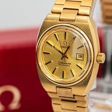 Vintage 1978 **NEAR MINT w/Case** OMEGA Seamaster Cal.684 Auto Gold 27mm Women's