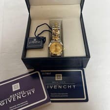 Givenchy QZ Wristwatch Two Tone Gold Silver Stainless Steel Authentic