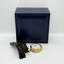 CARL F. BUCHERER Watch Gold White Automatic Men's Valjoux 7750 Late Auth w/Strap