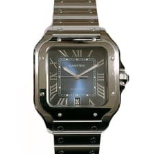 3 Year Warranty Novelty Included Cartier Santos Lm Blue Dial Wssa0030