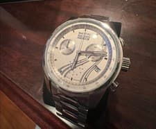 Martini Racing Chronograph Watch Metal Band Mens For Porsche Enthusiast