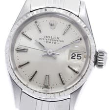 ROLEX Oyster perpetual date 6517 Cal.1161 WG bezel Silver Dial AT Ladies_915016