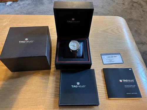 Tag Heuer Carrera CAS2112.FC6291 Steel 41mm Silver Dial Watch 100% Authentic
