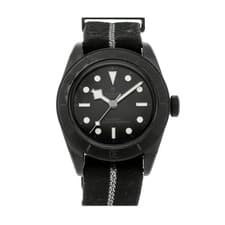 Tudor Black Bay Black Ceramic Auto 41mm Black Dial Fabric Strap Watch 79210CNU