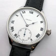 BIG Mechanical Marriage Luxury ANTIQUE Swiss Wristwatch DOXA Steel Enamel Dial