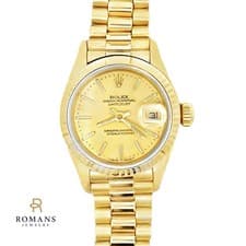 Ladies Presidential Rolex Oyster Perpetual Datejust 18K Yellow Gold