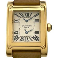 CARTIER Tank Aiguille Montre Homme W1534251 Ivory 18K Gold Manual #OK083