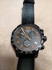 Tissot Quickster Quartz 42mm Steel Watch Used Water-Resistant