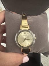 Bulova Marc Anthony Women's Diamond Gold Tone Stainless Quartz Watch 97P164