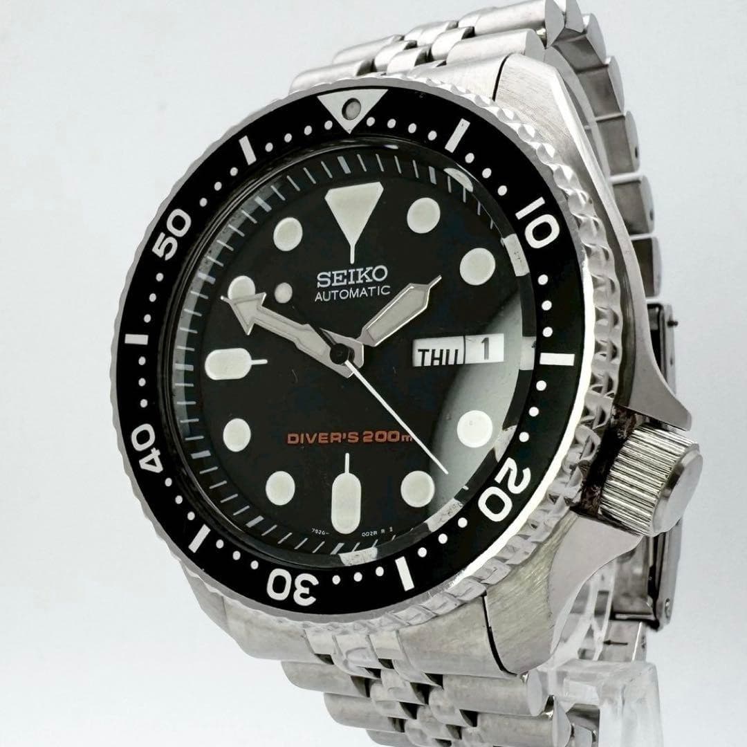Seiko SKX007 7S26-0020 Black Boy Diver 200m Automatic Day Date Watch