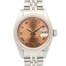 ROLEX Datejust Watch Automatic Stainless Steel 18K White Gold Pink Dial 69174