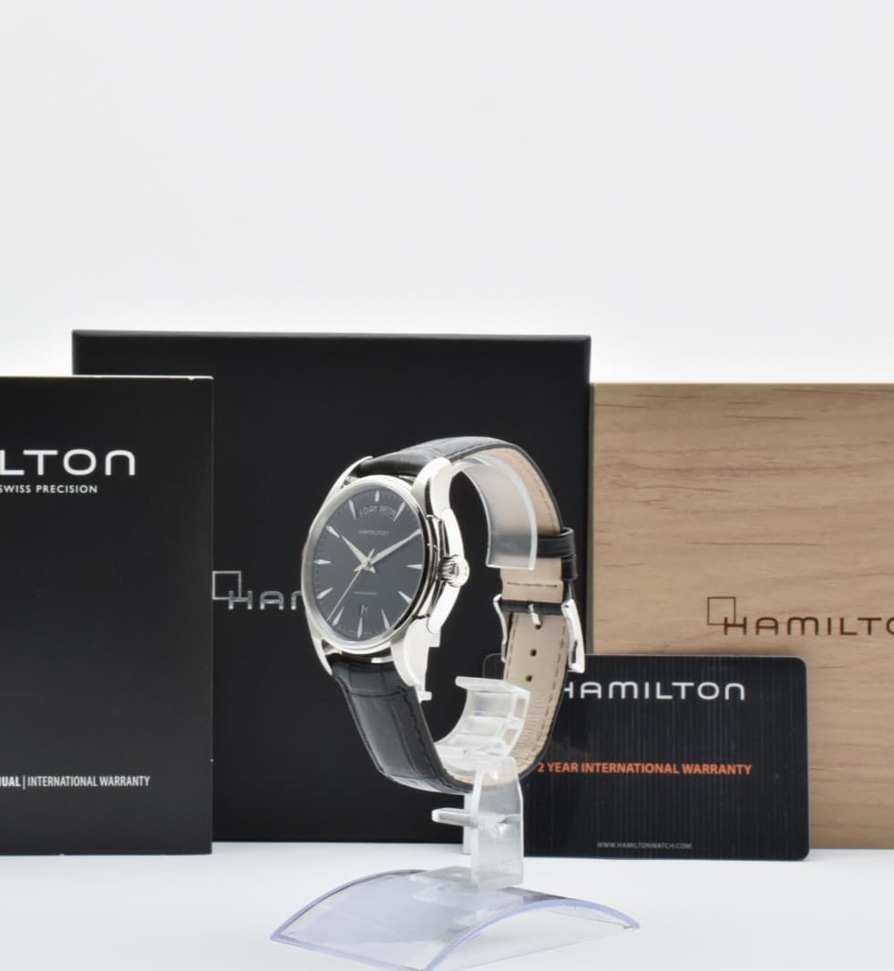 [NEAR MINT] Hamilton Jazzmaster H325051 Black Dial Day/Date Automatic Mens Watch