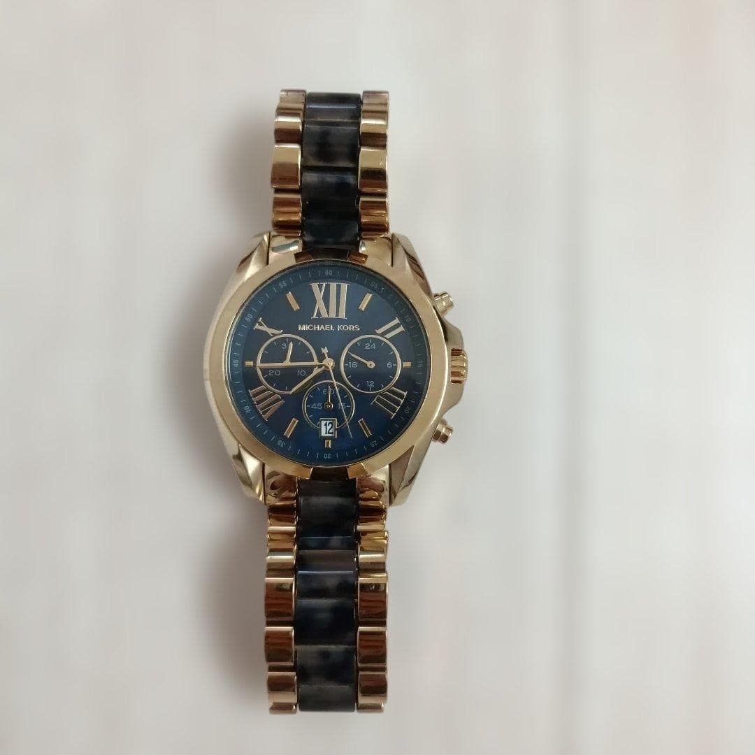 Michael Kors Chronograph Watch Tortoiseshell Navy