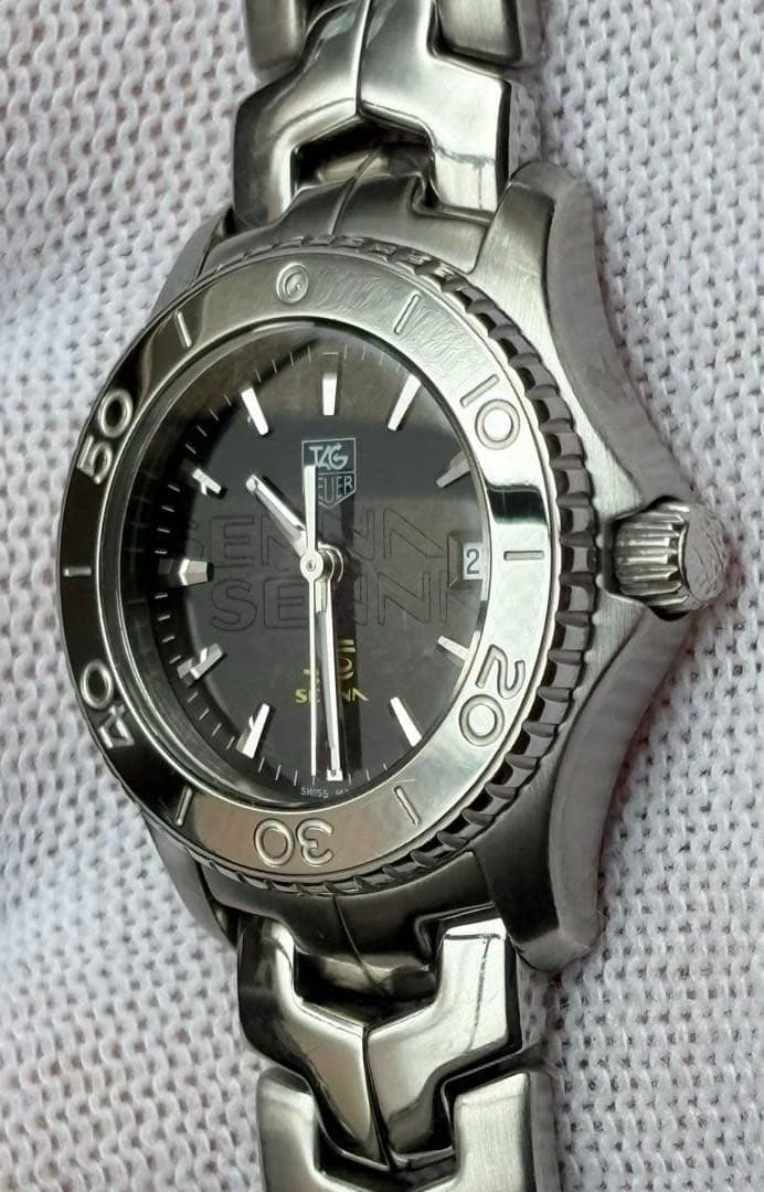 Tag Heuer Link Senna Model WJ131B Quartz Watch Date Black Dial 31mm Round Men's