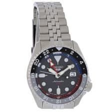 Seiko 5 Sports GMT Men's Stainless Steel Black Dial Automatic Watch SSK019