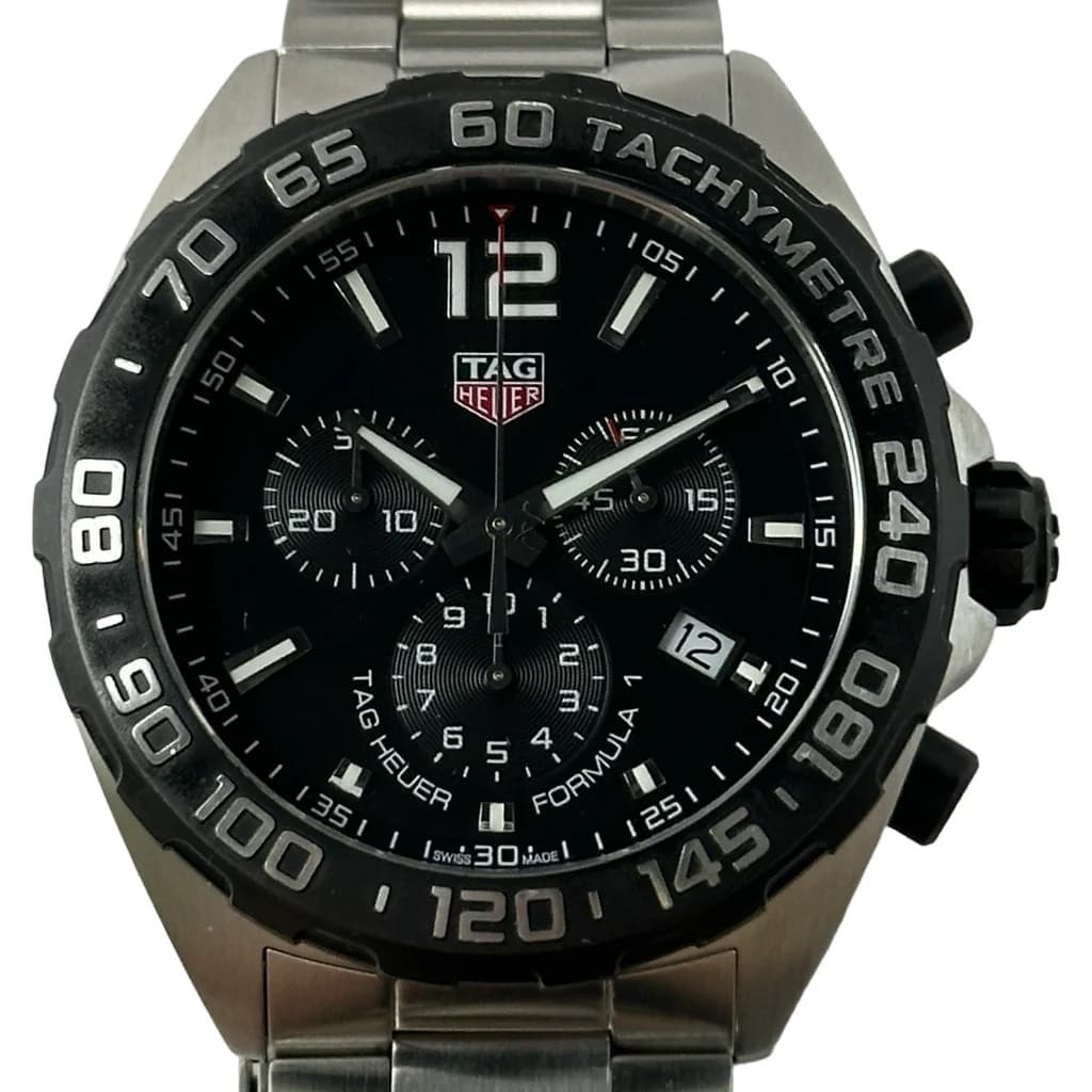 TAG HEUER Formula 1 Chronograph CAZ1010 Black Stainless Steel Quartz #OK1469