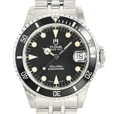 TUDOR WATCH SUBMARINER 75190 AUTOMATIC DATE BLACK DIAL STAINLESS STEEL MEN'S F/S