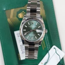 Rolex Datejust Mint Green Men's Watch - 126234 complete set 2024