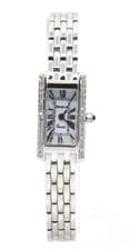 14k White Gold Square Diamond Geneve Italian Watch 28mm (Pre-owned)