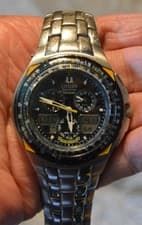 GORGEOUS BLUE ANGELS CITIZENS WATCH~JUST HAD IT CLEANED, SERVICED AND SET~SOLAR!